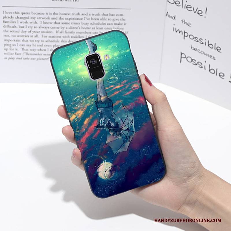 Hülle Samsung Galaxy A6 Kreativ Landschaft Blau, Case Samsung Galaxy A6 Schutz Handyhüllen Anti-sturz