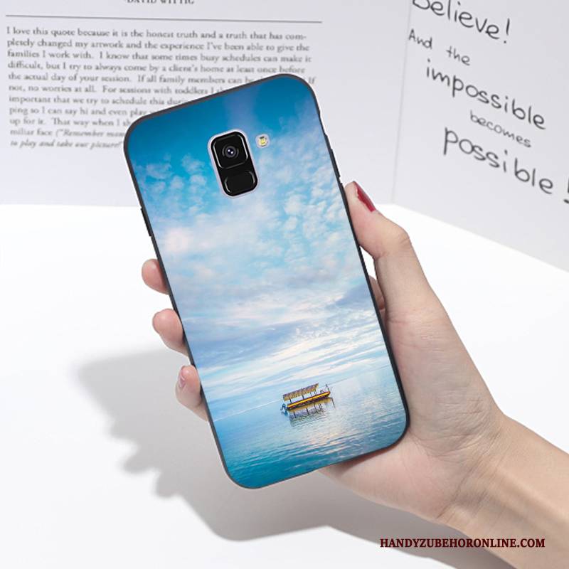 Hülle Samsung Galaxy A6 Kreativ Landschaft Blau, Case Samsung Galaxy A6 Schutz Handyhüllen Anti-sturz