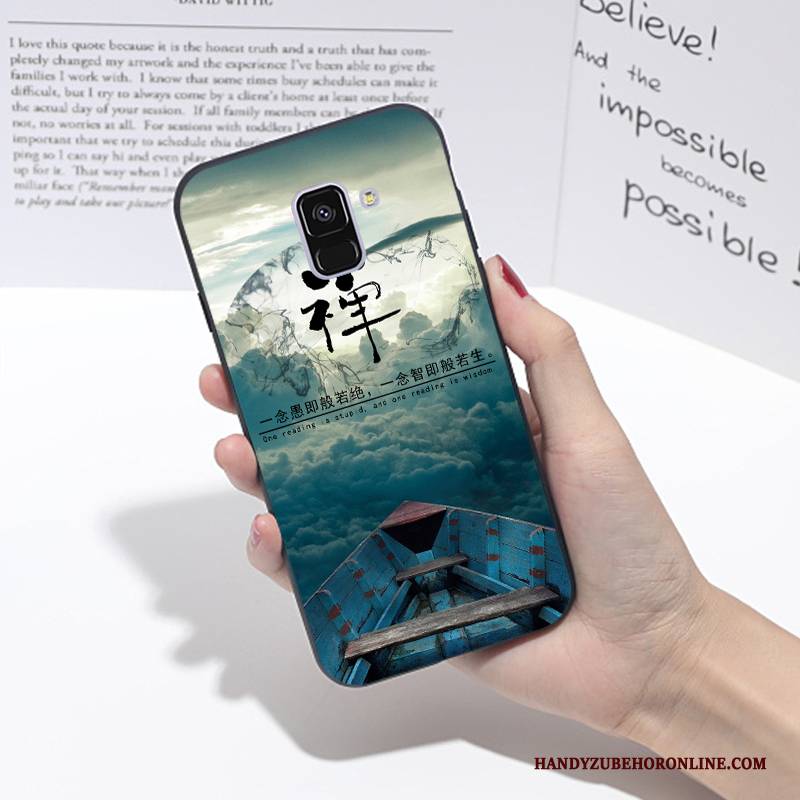 Hülle Samsung Galaxy A6 Kreativ Landschaft Blau, Case Samsung Galaxy A6 Schutz Handyhüllen Anti-sturz