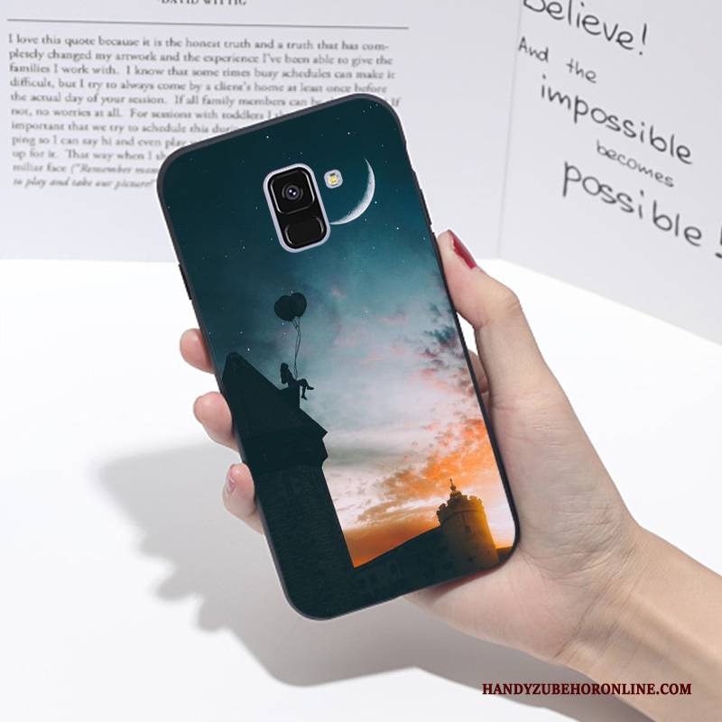 Hülle Samsung Galaxy A6 Kreativ Landschaft Blau, Case Samsung Galaxy A6 Schutz Handyhüllen Anti-sturz