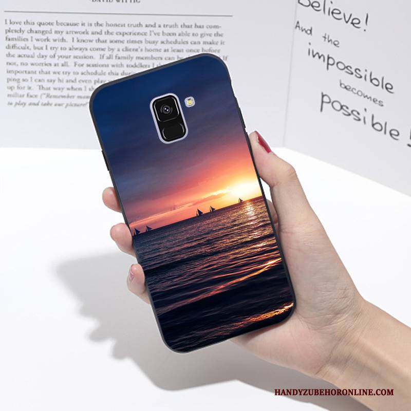 Hülle Samsung Galaxy A6 Kreativ Landschaft Blau, Case Samsung Galaxy A6 Schutz Handyhüllen Anti-sturz