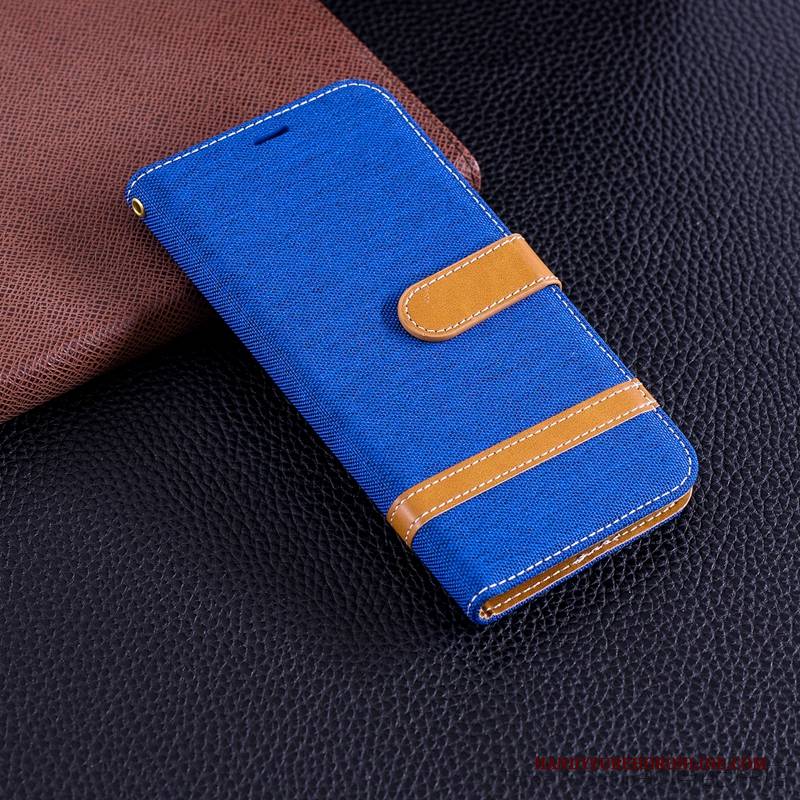 Hülle Samsung Galaxy A6+ Lederhülle Business Blau, Case Samsung Galaxy A6+ Weiche Handyhüllen Anti-sturz