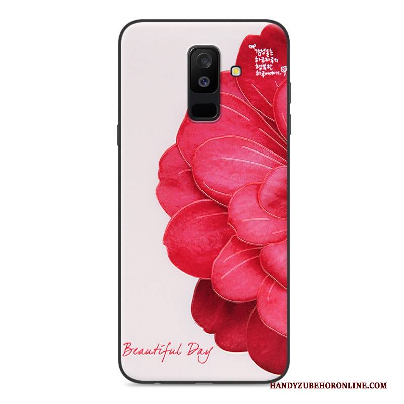 Hülle Samsung Galaxy A6+ Prägung Anti-sturz Handyhüllen, Case Samsung Galaxy A6+ Weiche Blau