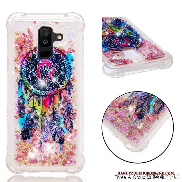 Hülle Samsung Galaxy A6+ Schutz Anti-sturz Handyhüllen, Case Samsung Galaxy A6+ Trend Rot