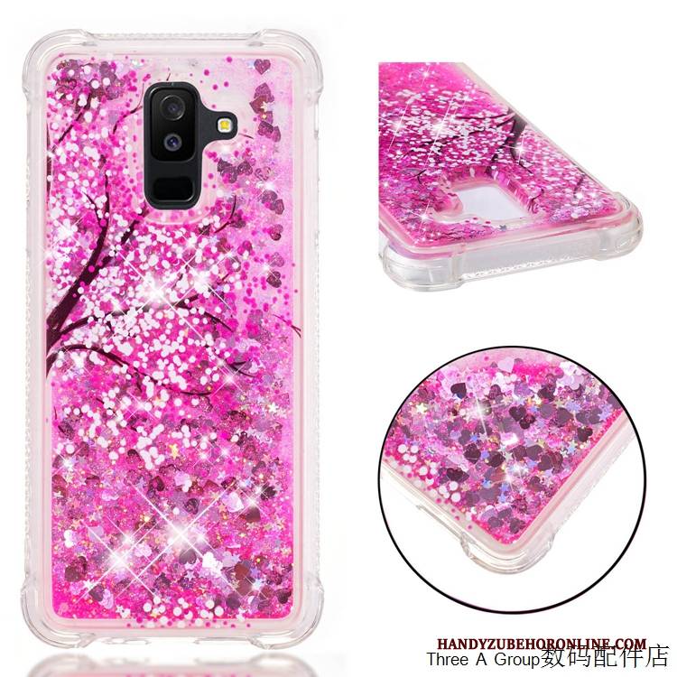 Hülle Samsung Galaxy A6+ Schutz Anti-sturz Handyhüllen, Case Samsung Galaxy A6+ Trend Rot