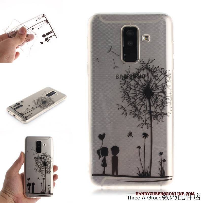 Hülle Samsung Galaxy A6+ Schutz Weiß Transparent, Case Samsung Galaxy A6+ Taschen Handyhüllen Anti-sturz