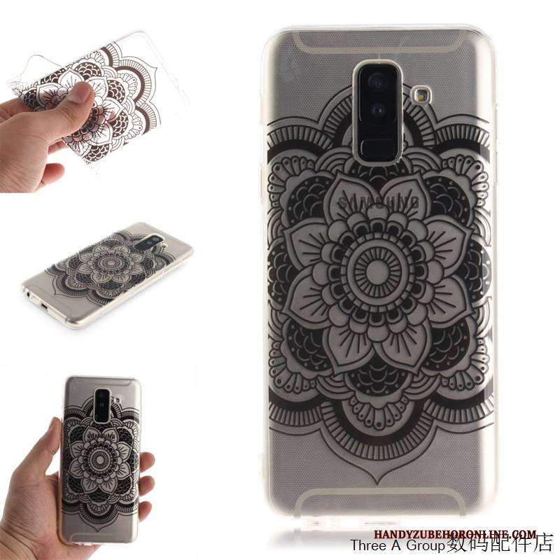 Hülle Samsung Galaxy A6+ Schutz Weiß Transparent, Case Samsung Galaxy A6+ Taschen Handyhüllen Anti-sturz