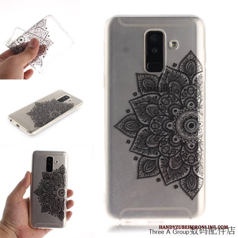 Hülle Samsung Galaxy A6+ Schutz Weiß Transparent, Case Samsung Galaxy A6+ Taschen Handyhüllen Anti-sturz