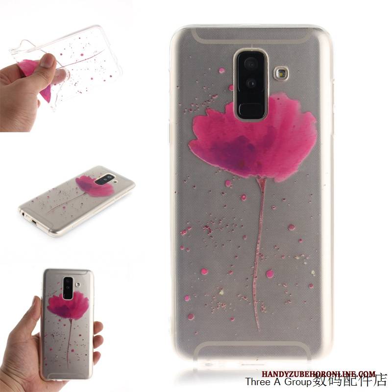 Hülle Samsung Galaxy A6+ Schutz Weiß Transparent, Case Samsung Galaxy A6+ Taschen Handyhüllen Anti-sturz