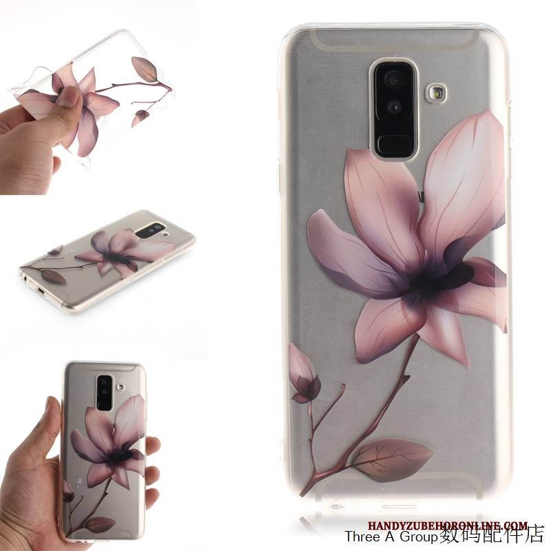 Hülle Samsung Galaxy A6+ Schutz Weiß Transparent, Case Samsung Galaxy A6+ Taschen Handyhüllen Anti-sturz