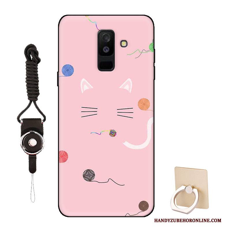 Hülle Samsung Galaxy A6+ Silikon Anti-sturz Muster, Case Samsung Galaxy A6+ Weiche Blau Nette