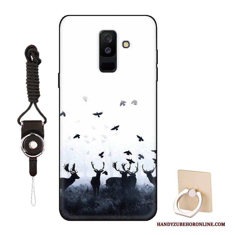 Hülle Samsung Galaxy A6+ Silikon Anti-sturz Muster, Case Samsung Galaxy A6+ Weiche Blau Nette