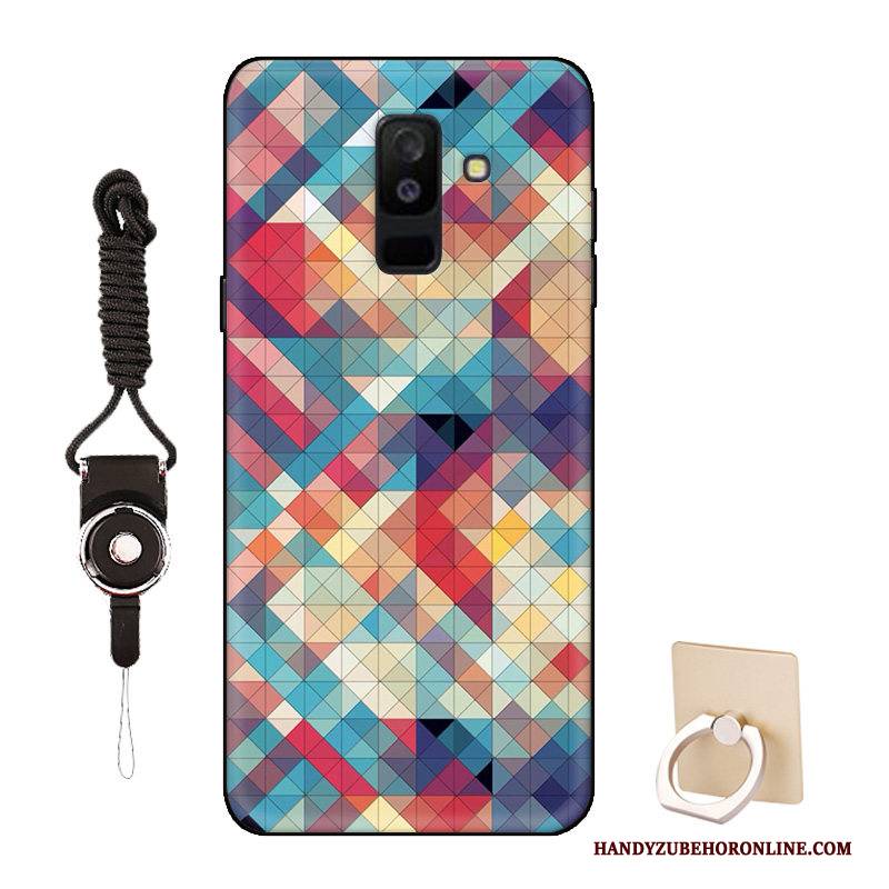 Hülle Samsung Galaxy A6+ Silikon Anti-sturz Muster, Case Samsung Galaxy A6+ Weiche Blau Nette