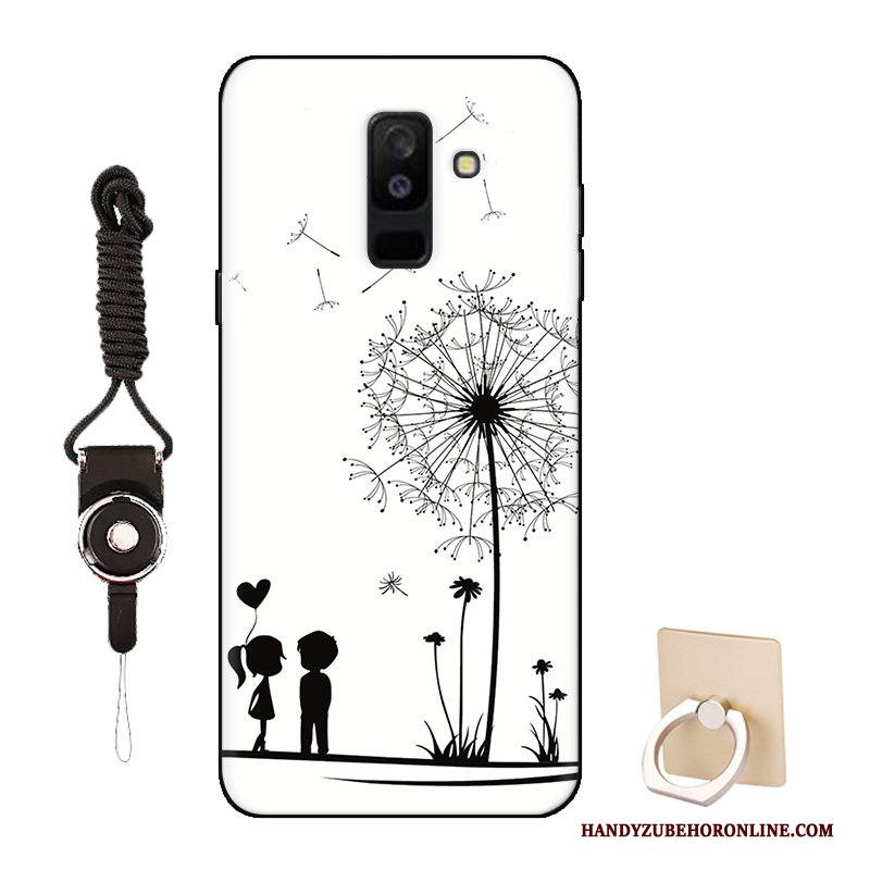 Hülle Samsung Galaxy A6+ Silikon Anti-sturz Muster, Case Samsung Galaxy A6+ Weiche Blau Nette