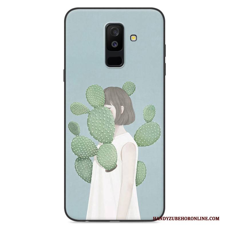 Hülle Samsung Galaxy A6+ Taschen Anti-sturz Blau, Case Samsung Galaxy A6+ Schutz Handyhüllen Persönlichkeit