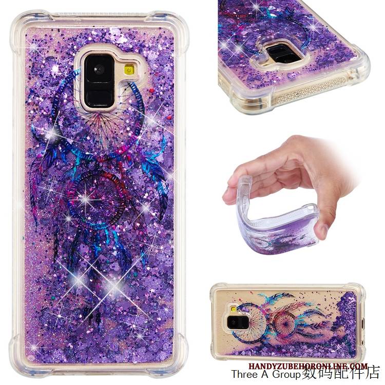 Hülle Samsung Galaxy A6 Weiche Anti-sturz Grün, Case Samsung Galaxy A6 Taschen Treibsand Handyhüllen