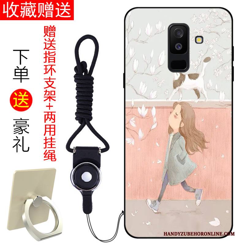 Hülle Samsung Galaxy A6+ Weiche Handyhüllen Persönlichkeit, Case Samsung Galaxy A6+ Silikon Anti-sturz Rosa