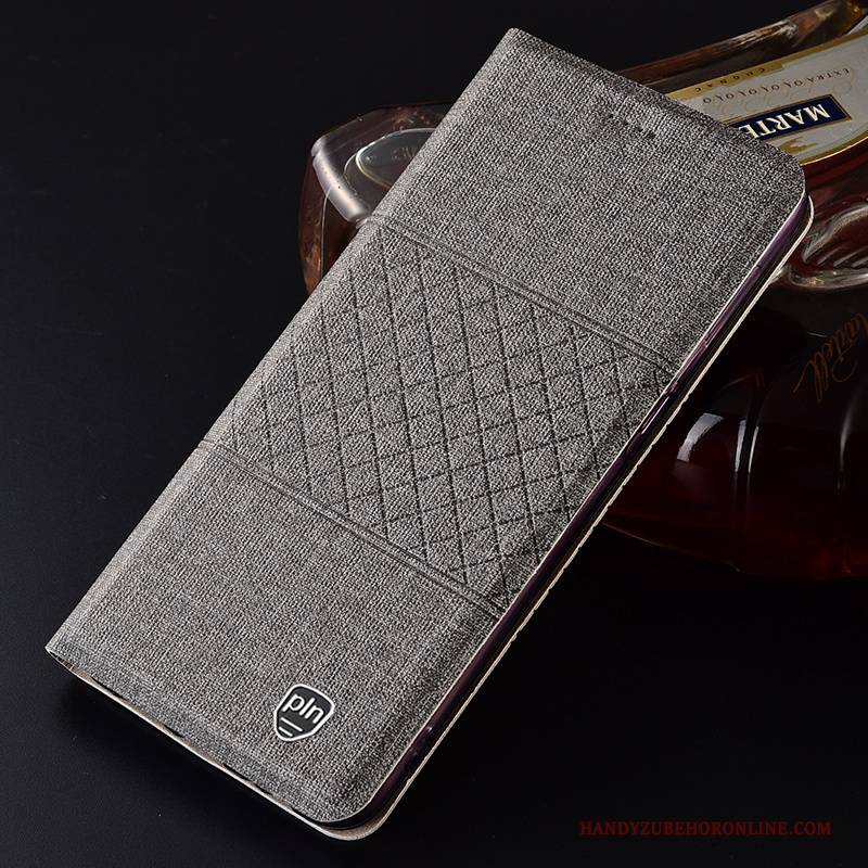 Hülle Samsung Galaxy A60 Lederhülle Mesh Handyhüllen, Case Samsung Galaxy A60 Folio Grau