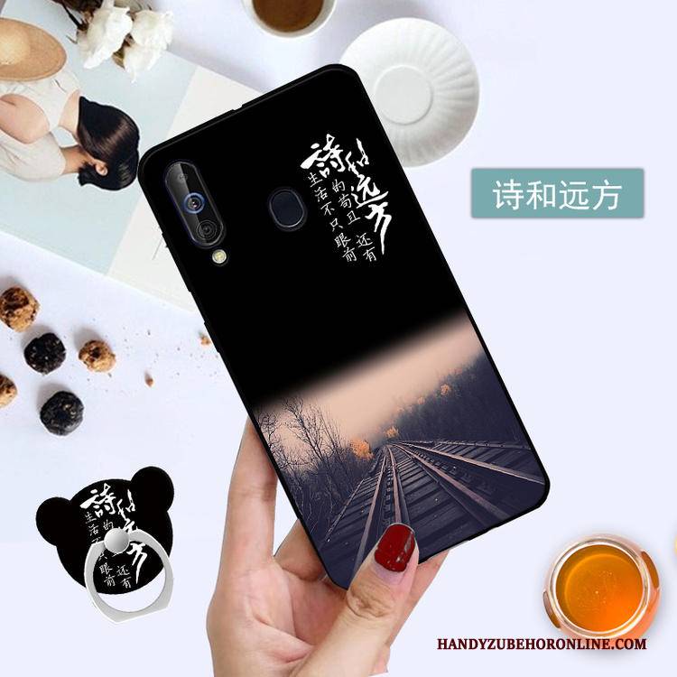 Hülle Samsung Galaxy A60 Schutz Membran Temperieren, Case Samsung Galaxy A60 Schwarz