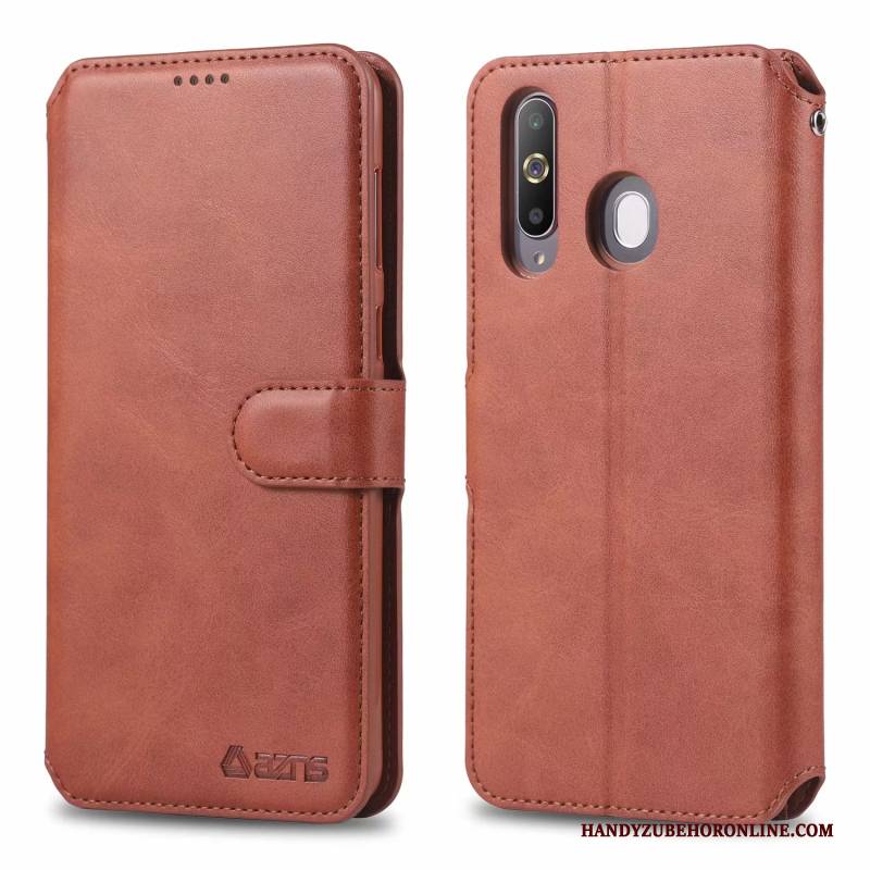 Hülle Samsung Galaxy A60 Schutz Rot Temperieren, Case Samsung Galaxy A60 Folio Handyhüllen Membran