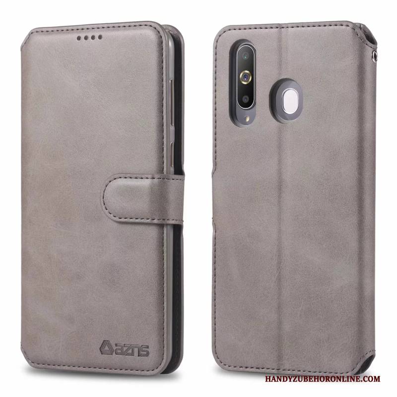 Hülle Samsung Galaxy A60 Schutz Rot Temperieren, Case Samsung Galaxy A60 Folio Handyhüllen Membran