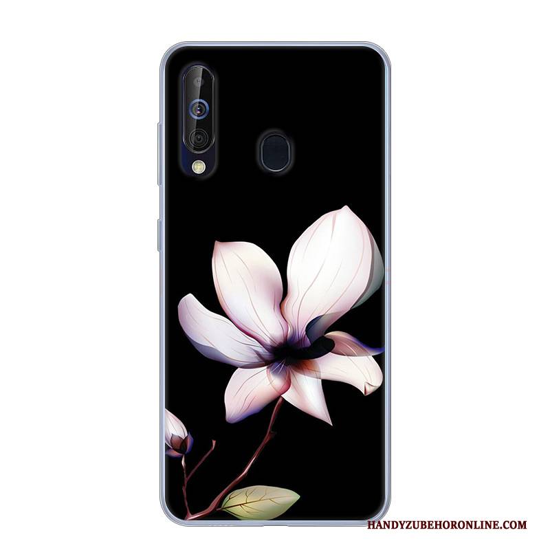 Hülle Samsung Galaxy A60 Silikon Handyhüllen Rosa, Case Samsung Galaxy A60 Karikatur Anti-sturz Weiß