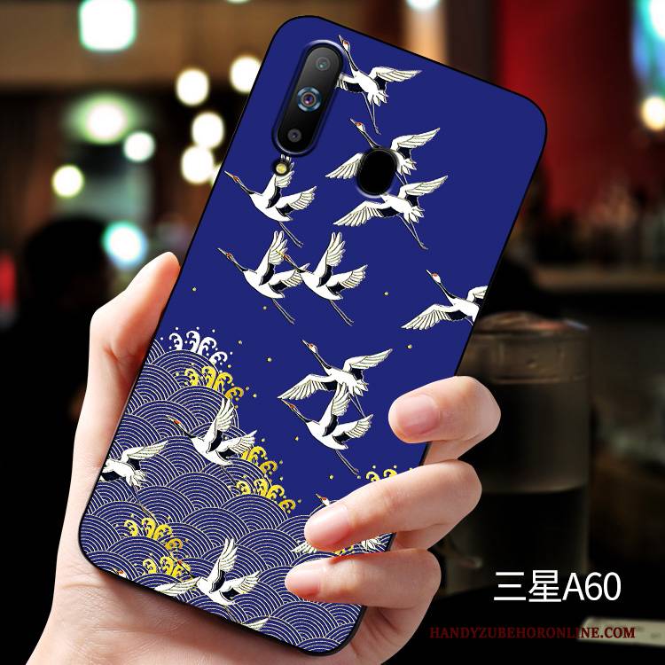 Hülle Samsung Galaxy A60 Taschen Angepasst Handyhüllen, Case Samsung Galaxy A60 Schutz Nubuck Grün