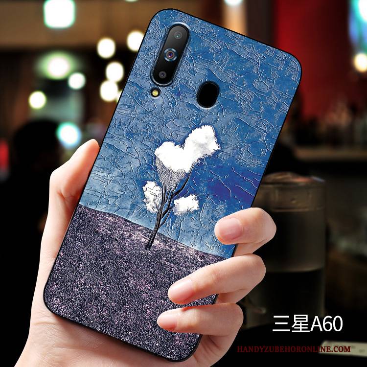 Hülle Samsung Galaxy A60 Taschen Angepasst Handyhüllen, Case Samsung Galaxy A60 Schutz Nubuck Grün