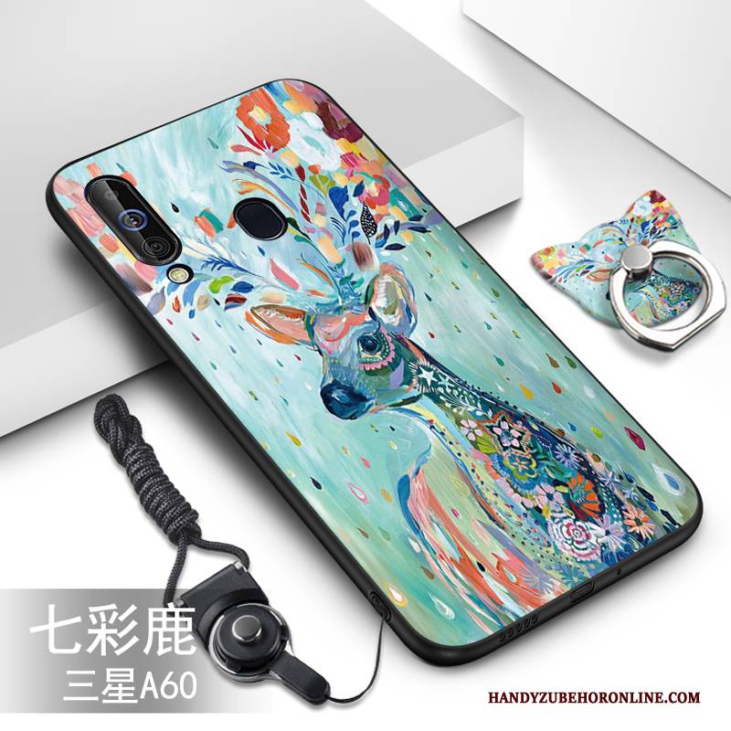 Hülle Samsung Galaxy A60 Weiche Handyhüllen Grün, Case Samsung Galaxy A60 Karikatur