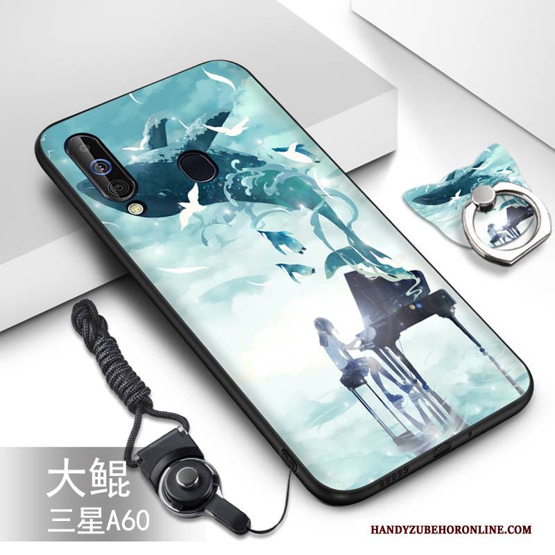 Hülle Samsung Galaxy A60 Weiche Handyhüllen Grün, Case Samsung Galaxy A60 Karikatur