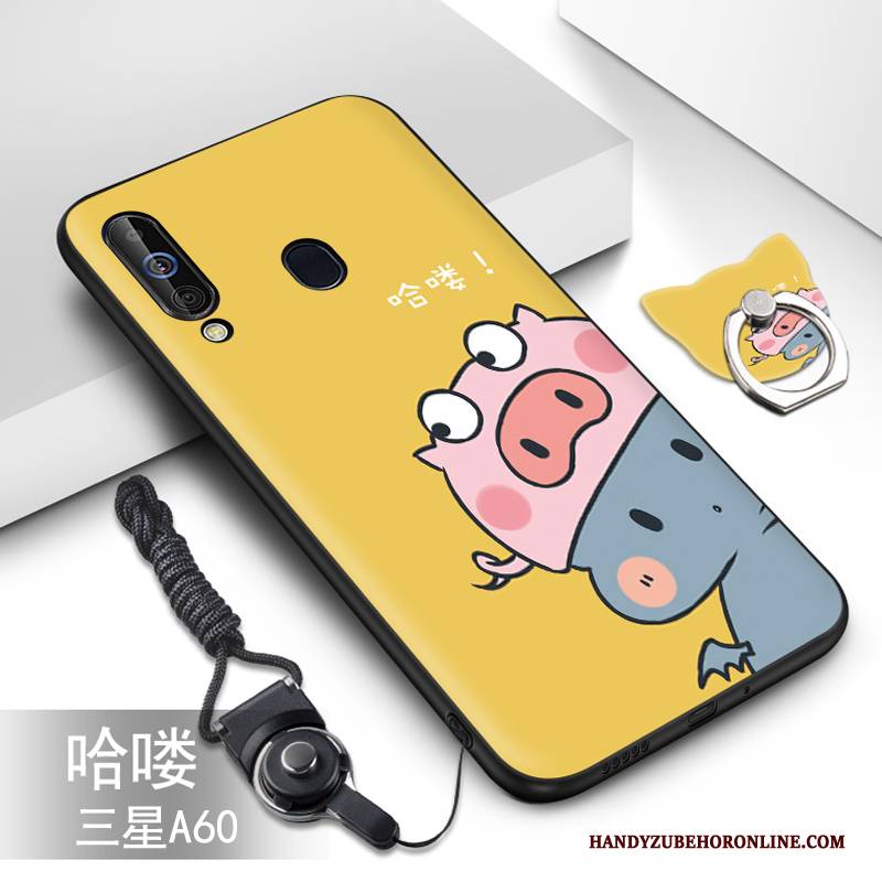 Hülle Samsung Galaxy A60 Weiche Handyhüllen Grün, Case Samsung Galaxy A60 Karikatur