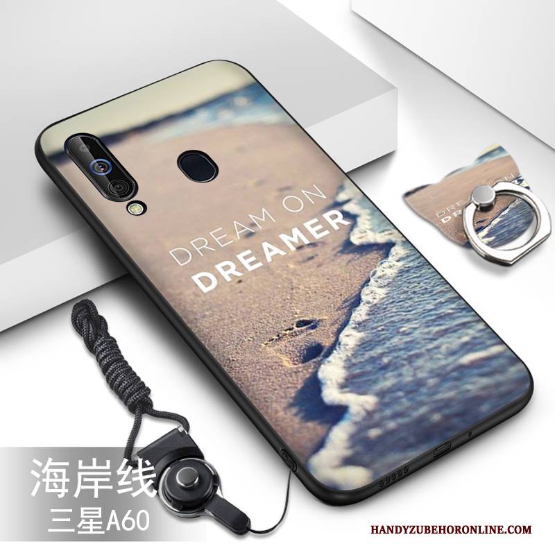 Hülle Samsung Galaxy A60 Weiche Handyhüllen Grün, Case Samsung Galaxy A60 Karikatur