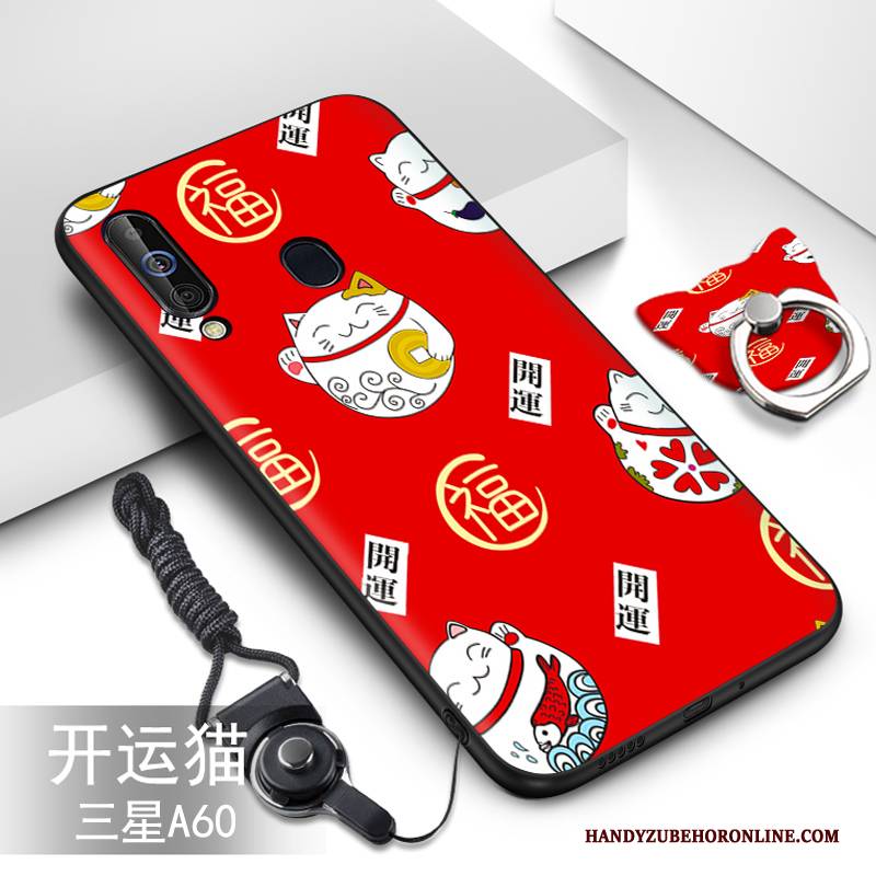 Hülle Samsung Galaxy A60 Weiche Handyhüllen Grün, Case Samsung Galaxy A60 Karikatur