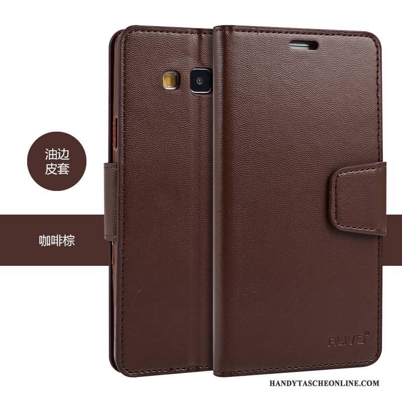 Hülle Samsung Galaxy A7 2015 Folio Handyhüllen Lila, Case Samsung Galaxy A7 2015 Weiche