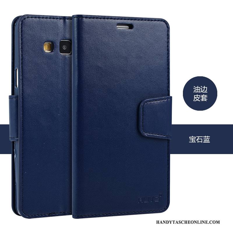 Hülle Samsung Galaxy A7 2015 Folio Handyhüllen Lila, Case Samsung Galaxy A7 2015 Weiche