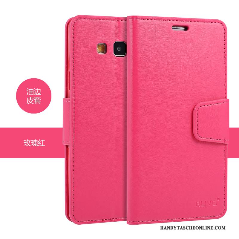 Hülle Samsung Galaxy A7 2015 Folio Handyhüllen Lila, Case Samsung Galaxy A7 2015 Weiche