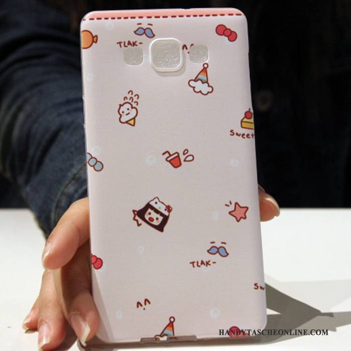 Hülle Samsung Galaxy A7 2015 Karikatur Handyhüllen Nette, Case Samsung Galaxy A7 2015 Silikon Einfach Rot