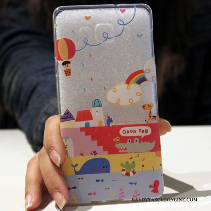 Hülle Samsung Galaxy A7 2015 Karikatur Handyhüllen Nette, Case Samsung Galaxy A7 2015 Silikon Einfach Rot