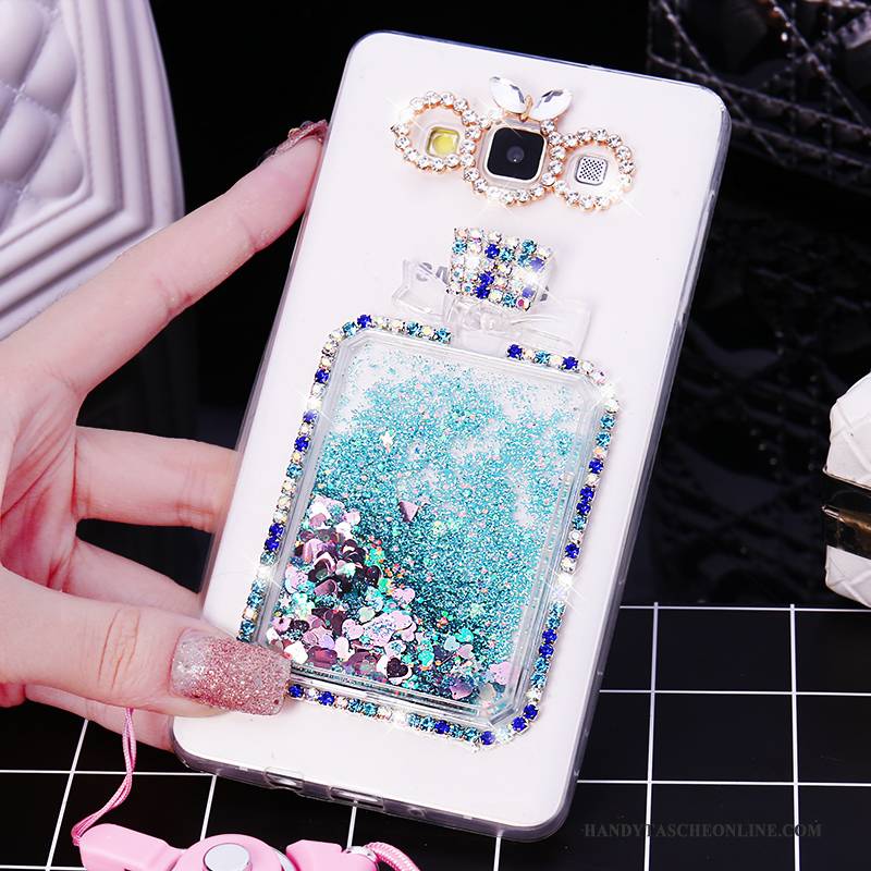 Hülle Samsung Galaxy A7 2015 Kreativ Hängende Verzierungen Lila, Case Samsung Galaxy A7 2015 Weiche Trend Treibsand