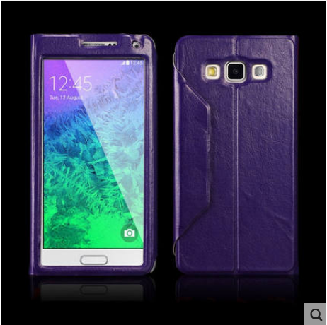 Hülle Samsung Galaxy A7 2015 Lederhülle Trend Handyhüllen, Case Samsung Galaxy A7 2015 Folio Anti-sturz Schwarz