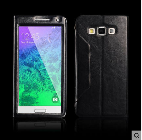 Hülle Samsung Galaxy A7 2015 Lederhülle Trend Handyhüllen, Case Samsung Galaxy A7 2015 Folio Anti-sturz Schwarz