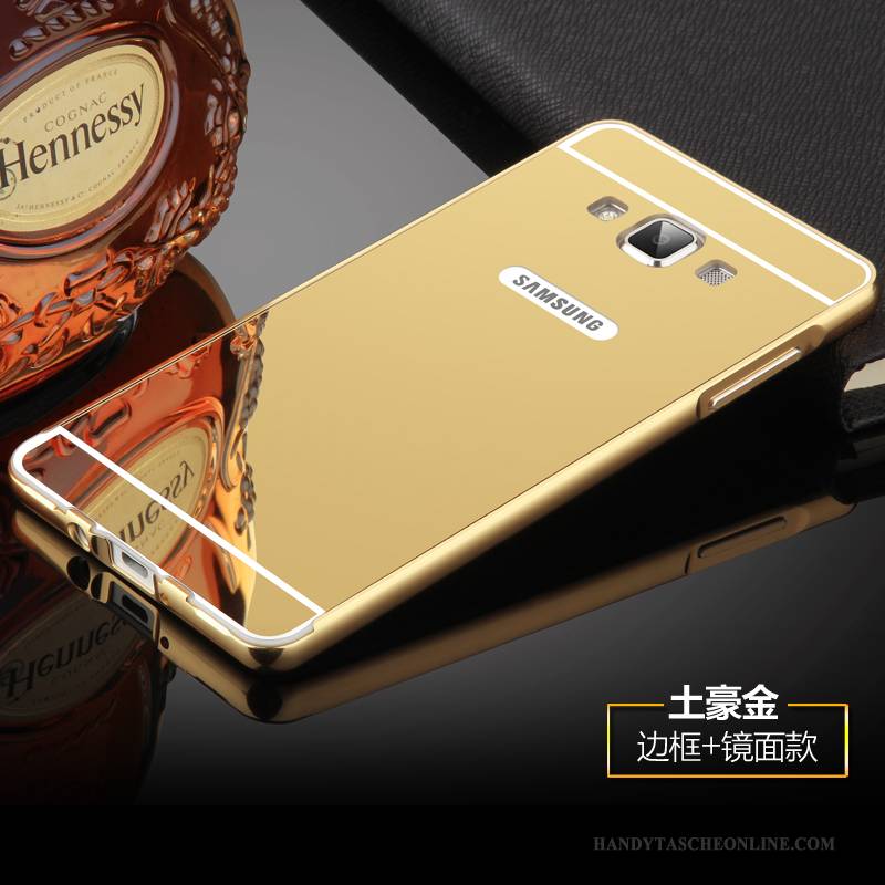 Hülle Samsung Galaxy A7 2015 Metall Dünne Gold, Case Samsung Galaxy A7 2015 Schutz Grenze Hintere Abdeckung