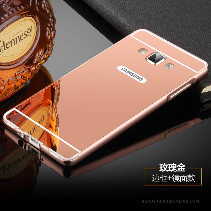 Hülle Samsung Galaxy A7 2015 Metall Dünne Gold, Case Samsung Galaxy A7 2015 Schutz Grenze Hintere Abdeckung