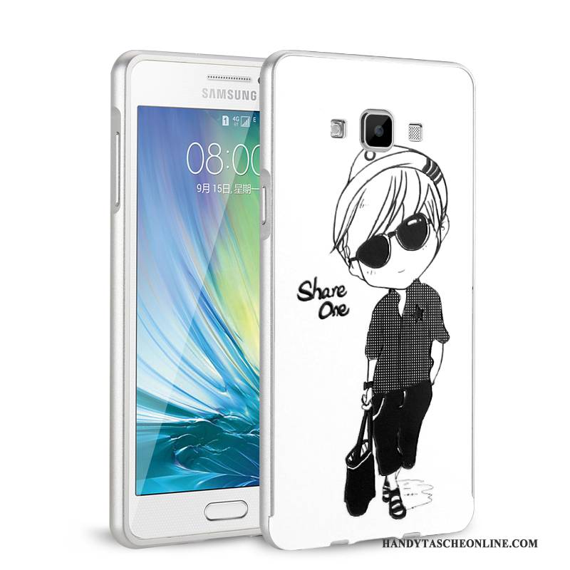 Hülle Samsung Galaxy A7 2015 Metall Handyhüllen Grenze, Case Samsung Galaxy A7 2015 Schutz Grün