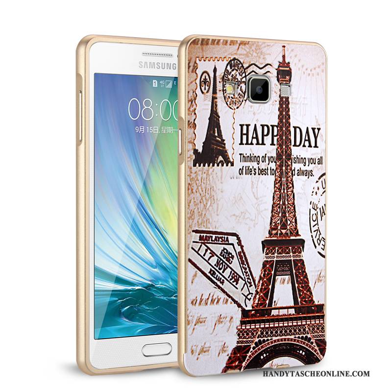 Hülle Samsung Galaxy A7 2015 Metall Handyhüllen Grenze, Case Samsung Galaxy A7 2015 Schutz Grün