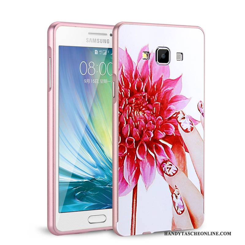 Hülle Samsung Galaxy A7 2015 Metall Handyhüllen Grenze, Case Samsung Galaxy A7 2015 Schutz Grün