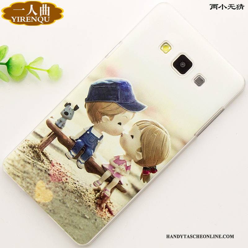 Hülle Samsung Galaxy A7 2015 Prägung Grün Anti-sturz, Case Samsung Galaxy A7 2015 Karikatur