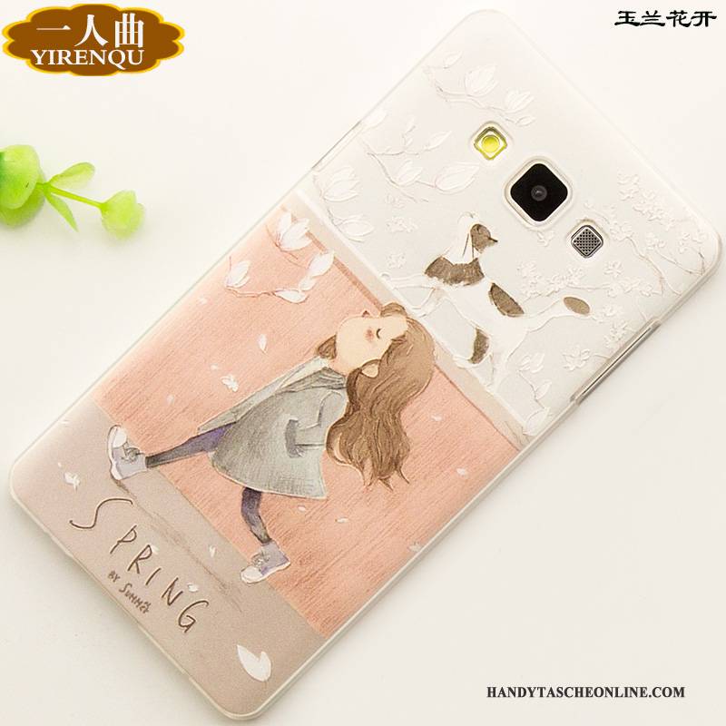 Hülle Samsung Galaxy A7 2015 Prägung Grün Anti-sturz, Case Samsung Galaxy A7 2015 Karikatur