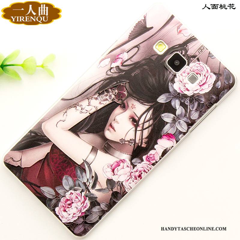 Hülle Samsung Galaxy A7 2015 Prägung Grün Anti-sturz, Case Samsung Galaxy A7 2015 Karikatur