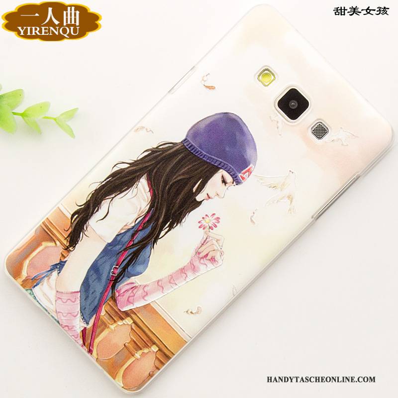 Hülle Samsung Galaxy A7 2015 Prägung Grün Anti-sturz, Case Samsung Galaxy A7 2015 Karikatur